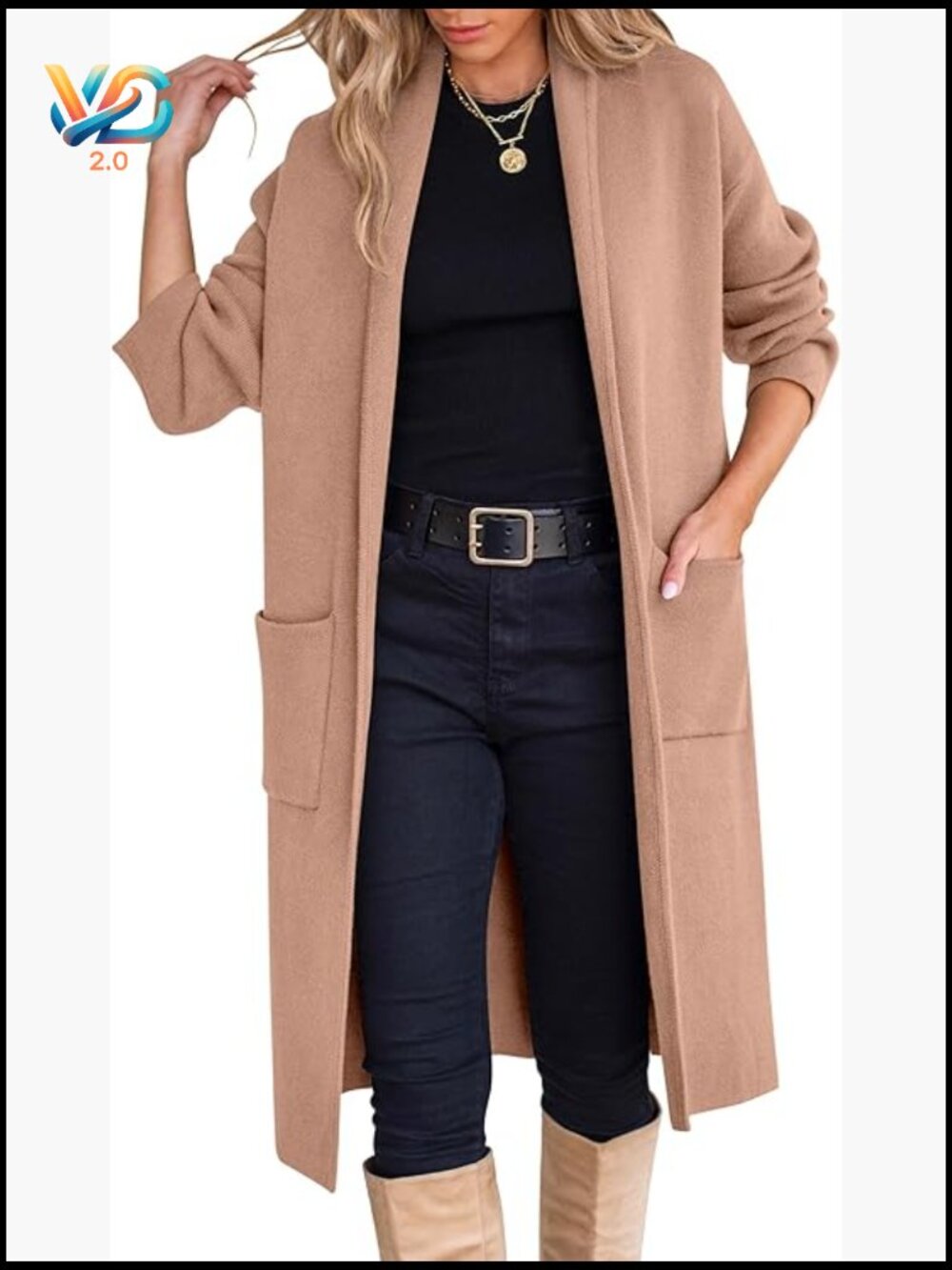 Oversized Open Front Knit Cardigan Coatigan Long Sweater Jacket